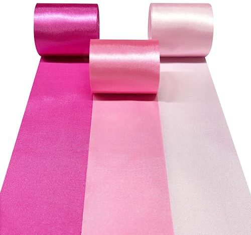 60m Heißes Rosa Satinband 50 mm Breit Rosa Stoffbänder Große Seidensatin-Luftschlangen zum Aufhängen für Geschenkverpackungen Bastelarbeiten DIY Nähen Haarschleife Hochzeit Stuhl Party Hintergrund