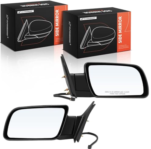 A-Premium Pair (2) Driver & Passenger Side View Mirror Compatible with Chevy & GMC - Silverado, Blazer, C/K 1500 2500 3500, Tahoe, Sierra, Yukon - Power Non-Heated Manual Folding -# 15764757, 15764758