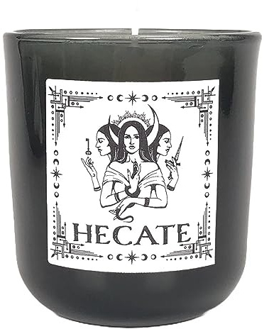 Hecate Candle | Cedarwood, Leather, Tobacco Votive Scented Candle | Samhain Candle, Hekate Devotional Candle, Altar, Witchy, Spells, Rituals