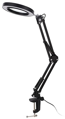 5x LED-Lampe, LED-Arbeitsleuchte, Werkbank-LED-Lampe, 5x Lupe, LED-Licht, Werkbankleuchte, LED-Klemmleuchte mit 5x Lupe, Helligkeit, Werkbanklampe Industrielle Reparatur
