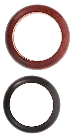 Lurrose Lot de 2 Bagues en Bois Créatives, Légères et Confortables, Design Vintage Délicat pour Décoration des Doigts et Accessoires de Mode