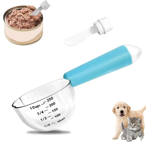 yufana Cuchara MedicióN Mascota, Cuchara para Perros y Gatos, Cucharas de Comida para Perros, Medición Precisa, También se Puede Utilizar para Arroz, Harina, Soja y Otros Cereales(Azul)