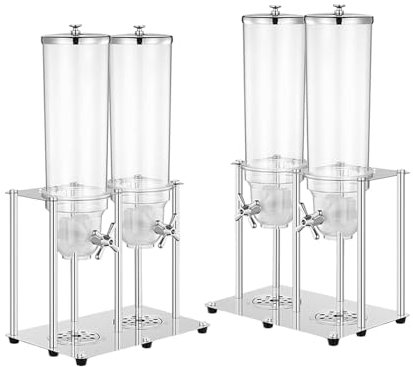 Dispensador De Cereales Con Base De Acero Y Cubo De Pc, Dos Cabezales Dobles, Dispensador De Alimentos Secos, Contenedor De Cereales, Dispensador De Almacenamiento Para Arroz, Dulces, Frijoles, Nuece