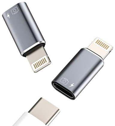 OTG Audio Adaptador Tipo C a Lightning Cable Auriculares USB C Jack Cargador Accesorios (2 Pack) para Apple iPhone 14 13 para iPad Conversor Lectorlector Tarjetas Adapter Type-C Teclado Hembra Ratón