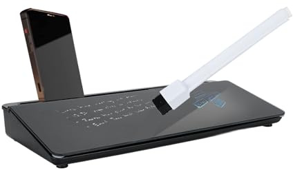 Desktop Glass Whiteboard, 40 x 18 x 5 cm, Dry Erase Board with Marker, Eraser and Device Holder