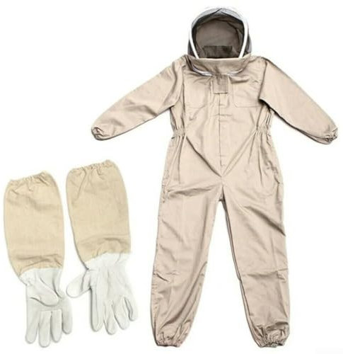Imkeranzug XXL Größe Belüftete Kapuze Polyester Baumwollstoff Schutzoutfit mit Handschuhen