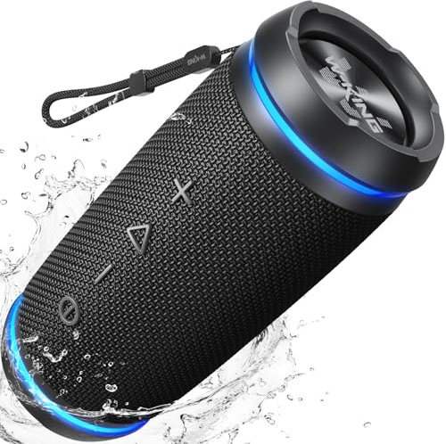 W-KING Bluetooth Speaker, 36W Portable Wireless Bluetooth Speakers, IPX6 Waterproof Outdoor Speaker Loud With 360° Stereo Hi-fi Sound, 2 EQ, BT 5.4, 30H Playtime, for Travel, Sport, Beach, Gifts