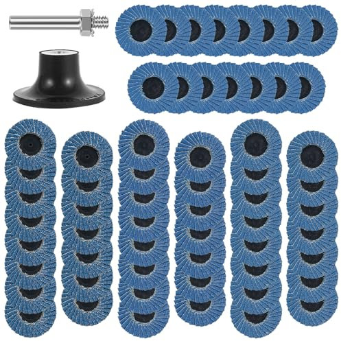 60PCS Fächerscheibe 50mm Fächerscheiben Lamellenscheiben für Winkelschleifer 40 60 80 120 Korn Schleifscheiben für Metall Stahl Holz Polieren Entgraten
