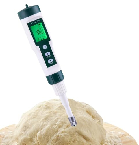 Wpsagek Digitales pH-Meter, Lebensmittel-pH-Meter | Hochpräziser digitaler pH-Tester mit pH-Sonde | Tragbarer pH-Monitor für Wasser, Konserven, Sauerteig, Brot, Feste Proben, Käse