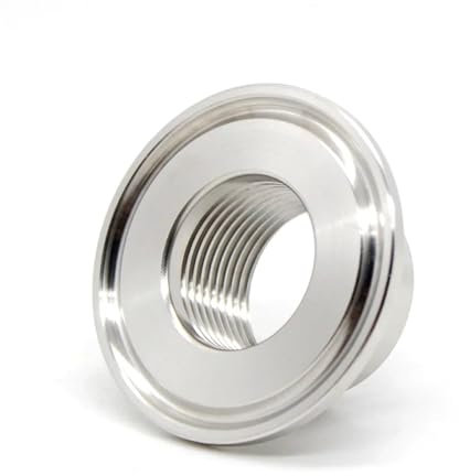 ZHGUIMING 1/4 3/8 1/2 3/4 1 1-1/4 1-1/2 BSPT Female 1.5 2 Tri Clamp Sanitary Pipe Fitting Connector SS304 316L Stainless Homebrew(TC50.5 DN8 82g,SS304)