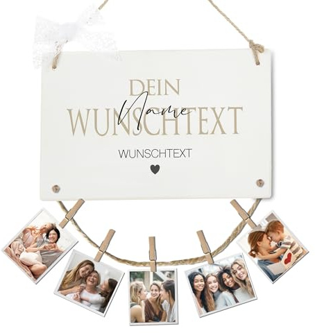 Spruch Geschenk Geburtstag Frauen Männer Geburtstagsgeschenk Holzschild mit Namen Fotogeschenk personalisiertes Abschiedsgeschenk Dankeschön Freunde Familie Kollegin Geschenke Weihnachten (Wunschtext)