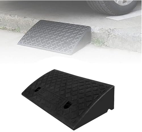 Rampe Gummi-Schwellenrampen - Hochleistungs-Rollstuhlrampe, Schwellenrampe for Treppen von Rollstühlen, Elektromobilen, rutschfeste Bordsteinrampe for Auffahrten, Tragkraft 273 kg(Black,50x13x3cm)