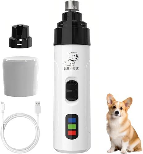 Dog Nail Grinders – Silent Groom Pro Electric Dog Nail Trimmer, USB-C Rechargeable Dog Claw Clippers with 2 Grinding Heads, Low Noise Dogs Nail File for Small, Medium & Large Breed Dogs and Cats