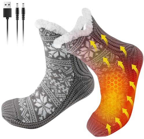 Coikes Scaldapiedi Elettrici Scaldapiedi Elettrico Morbido Calzini Riscaldanti Elettrici USB Ricarica Piedi Scaldapiedi per per Uomo Donn Calzini Riscaldati per la casa l'ufficio e i viaggi