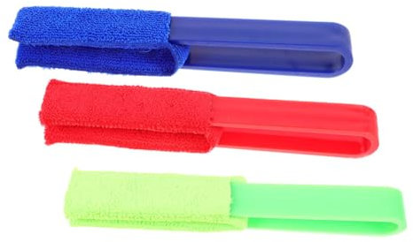 HORIALENCE 3 Pièces Brosse de Nettoyage pour Climatiseur Automobile Outil Polyvalent pour Nettoyer Les Ventilateurs Difficiles avec Lames Amovibles Bleu Vert et Rouge