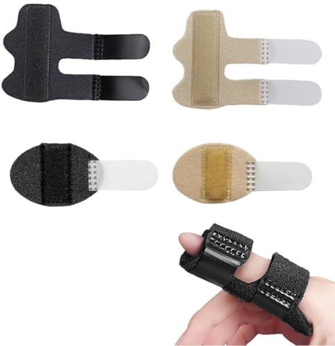 COYUN 4 Pcs Tutore Dito a Scatto, Stecca Dito Mano, Tutore Mignolo, Tutore Dito per Tutte le Dita, Regolabile con Fascia in Alluminio Integrata per Rotture, Distorsioni, Artrite e Tendiniti, Unisex