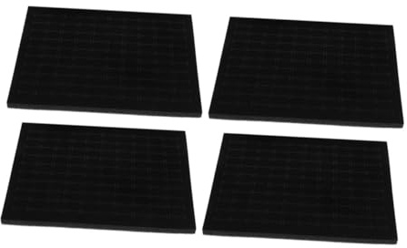 BUGUUYO Plateaux de Rangement de Bagues Éponge de Présentation Noir 4pcs | Boîtes à Bijoux et Présentoirs, Compartiments Dédiés aux Bagues, Usage Coiffeuse