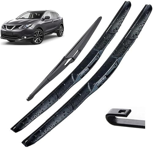 Window Wiper Blade Set for Nissan Qashqai J11 2013-2018 Automotive Front Rear Windshield Windscreen Car Wiper Arm All-Weather Performance