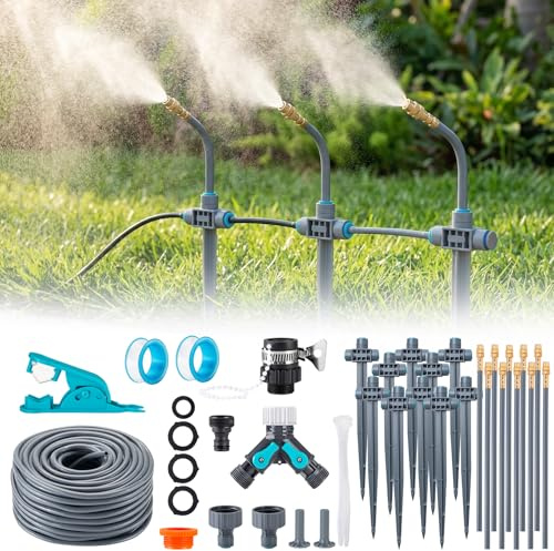 Système d'irrigation de jardin avec piquet de terre réglable à 360 ° - Arrosage goutte à goutte - Contrôle précis du débit - Système d'arrosage - Système de refroidissement pour serre, parterre