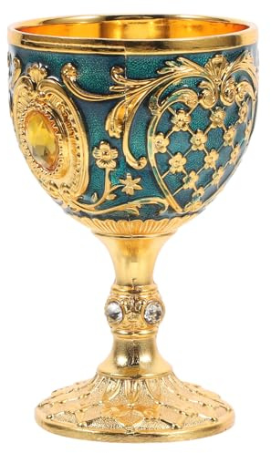 Hoement Cáliz Medieval de Aleación de Zinc Resistente a Roturas Diseño Onesip, Estilo Vintage Elegante para Uso Ceremonial y Decoración de Halloween