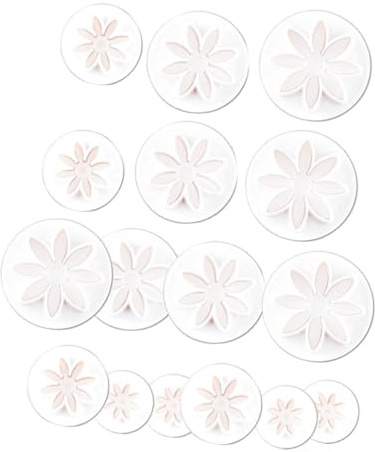 BIUDECO Stampo Biscotti Margherita Facile da Usare e Modellare in Plastico Bianco Set da 16 Pezzi per Pasticceria e Decorazioni Creative