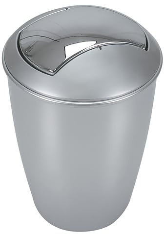 Spirella Kosmetikeimer Atlanta mit Schwingdeckel 5 Liter (ØxH): 20 x 30 cm Silber