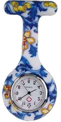 Boolavard Krankenschwester FOB-Uhr Damen Silikon Tunika Brosche Taschenuhr Analog Quarzuhr