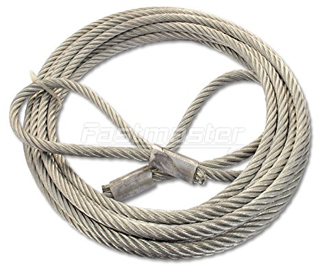 Fastmaster-Shop ANSCHLAGSEIL 8mm ÖSE - ÖSE Tragfähigkeit: 700kg NL = 20m, Kranseil Hebeseil Drahtseil Stahlseil