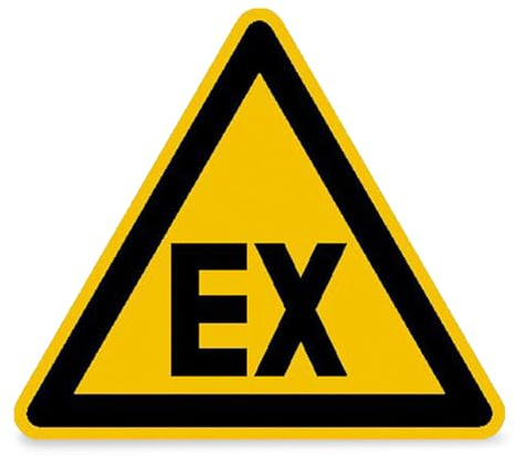 Betriebsausstattung24 Warnschild Warnung vor explosionsfähiger Atmosphäre - Aluminium, geprägt - 40,0 cm Seitenlänge (Dreickeck) - W021