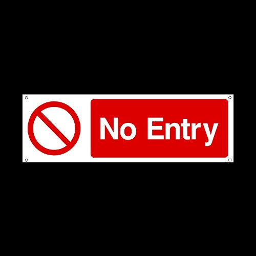No Entry Plastic Sign with 4 Pre-Drilled Holes - Staff Only/Authorised/Keep Out/Beyond this point (MISC63)