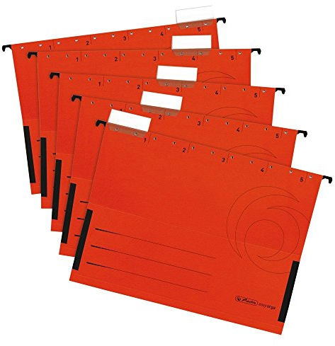 Herlitz 5874755 Hängetasche, seitlich geschlossen, Organisationsdruck, farbig sortiert (Hängetasche | 20er, Rot, 1)