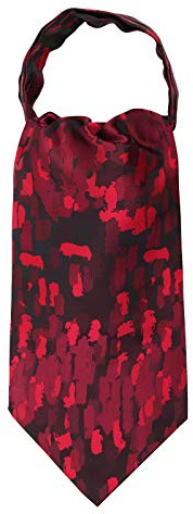 WANYING Herren Krawattenschal Ascotkrawatte Schal Cravat Ties Halstuch Einfach Schick für Gentleman - Bordeaux Rot & Schwarz