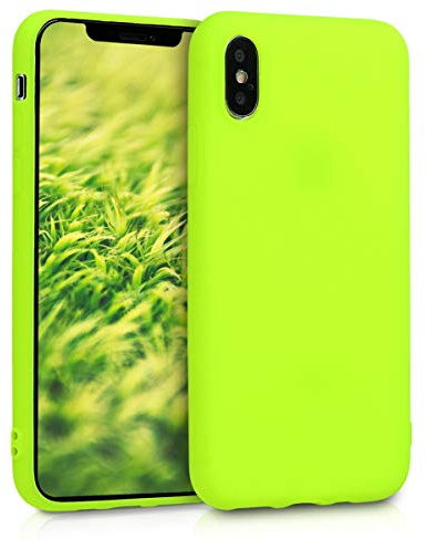 kwmobile Housse Compatible avec Apple iPhone XS Coque - Housse de téléphone Protection Souple en Silicone - Jaune Fluo