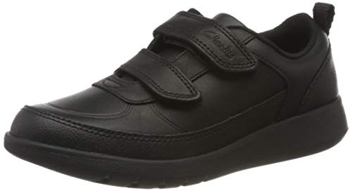 Clarks Scape Flare K Childrens Black Leather, 13.5