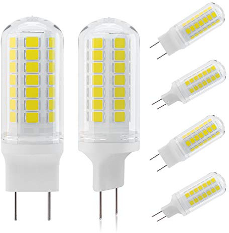 DiCUNO G8 LED Bulb 4W Flat Base, 40W Halogen Equivalent, 450LM, Daylight White 5000K, Non-dimmable Bi-Pin Replacement Bulb for Under Counter, Under-Cabinet Light and Puck Light, 6-Pack