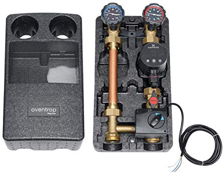 Oventrop Pumpengruppe Regumat M3 mit Mischer + Grundfos Hocheffizienzpumpe Alpha 25/60 NEU für Fußbodenheizung, Heizkreis