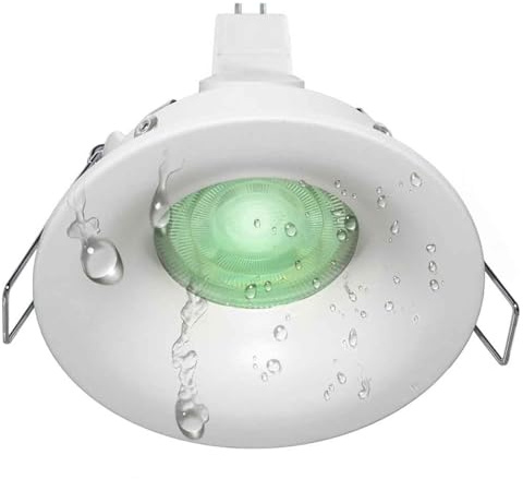Planetitaly KIT cromoterapia faretto LED RGB RGBW 6W GU5.3 incasso 7cm tenuta stagna IP65 luce colorata box doccia alimentatore incluso 12V IP65 Dimmerabile-RGB+3000K luce calda Tondo