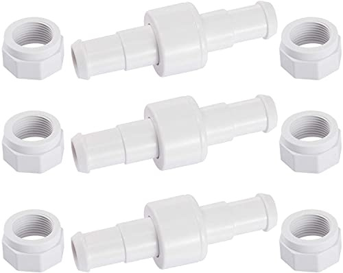 D20 Kugellager Drehgelenk 3pcs Kompatibel mit Zodiac Polaris 180 280 380 | Set mit 6pcs D15 Muttern, Ersetzt Verbindungsteile und Ermöglicht eine Flexible Drehung des Poolreiniger-Schlauchs