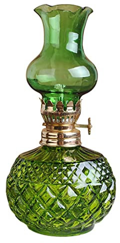 LCJQ Klassische Bunte Petroleumlampe aus Glas, Vintage-Haushaltsdekoration, Öllampe für den Innenbereich, Outdoor-Camping-Petroleumlicht