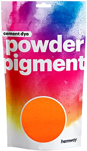 Hemway Cement Powder Pigment Dye UV Fluorescent Neon Orange 100g | Concrete Colour Powder Toner for Cement, Mortar, Plaster, Premium Colour Enhancement