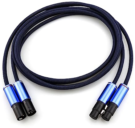Brollitest High End Xlr Cable, Audio Cable, 3-Pin Balanced Cable, 1 Pair of Balanced Cable Male/Female, for Monitor Speakers, Mixer Speakers, Studio Microphones 1M