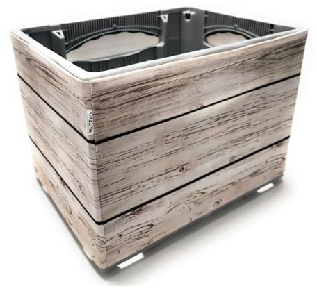 lilopard Bierkastenhusse mit Holz-Bretter-Zaun-Motiv | Deko-Artikel für Bierkisten | Biergeschenk | Geschenkidee | Verziert den Bierkasten | Einfach anzuwenden | Waschbar