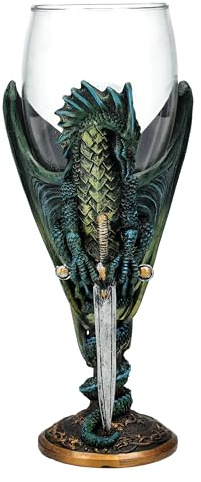 Drachen-Kelch Skull Blade by Ruth Thompson – 150ml, Gothic Glas, Gothic Kelch, Fantasy Deko