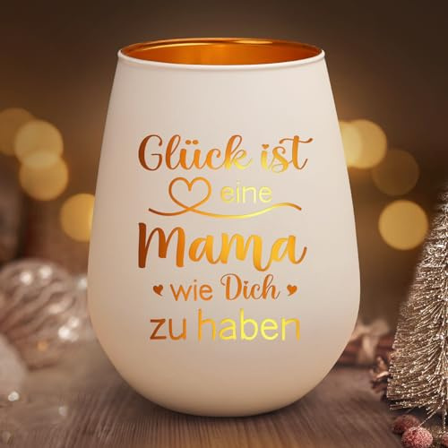 Geschenke für Mama, Teelichthalter - Mama Geschenk Geburtstag | Windlicht Geburtstagsgeschenk für Mama, Beste Mama Geschenke von Tochter Sohn