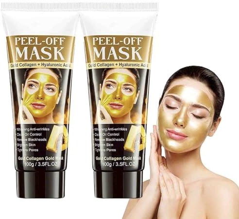 Gold Collagen Peel Off Face Mask, Anti-Wrinkle & Blackhead Removal Gold Foil Peel-Off Mask