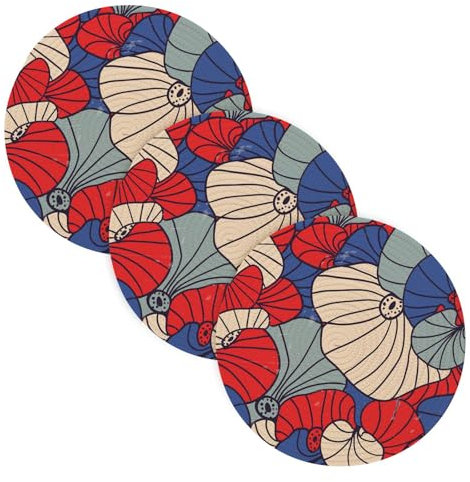 Lot de 3 dessous de plat pour plats chauds de 38,1 cm en fil de coton résistant à la chaleur pour casseroles de cuisine, gadgets japonais (1)
