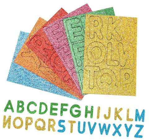 Gogogmee 156stücke Selbstklebende Buchstabenaufkleber Aus Schaumstoff Glitzer-alphabetbuchstaben Für Wanddekoration Und Bastelprojekte Bunte Dekorative Buchstabenstickers