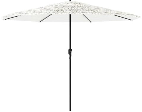 Rantry Gartenschirm mit Stange aus Stahl, weiß, 324 x 324 x 247 cm, Sonnenschirm, Sonnenschirme für den Garten, Sonnenschirme für den Außenbereich, Sonnenschirm für den Strand, Terrassenschirm,
