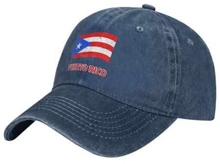 Casquette De Baseball Puerto Rico Flag Black Bord Plat Casquette Adjustable Baseball Cap Unisexe Casquette Baseball Cap pour Sport Camping Randonnée