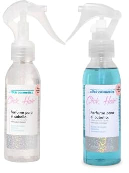 Click Hair Perfume para el cabello Transparente y Azul (2 Pack) Click Hair Perfume Transparente y Azul, Click Hair Vainilla y Candy, Click Hair Products, Clicl Hair Perfume